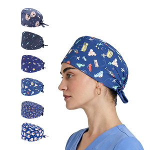 Gorros Quirúrgicos Unisex Cómodos con Estampado de Dibujos Animados OEM para Mujer, Gorro de Enfermera Gris con Estampado de Personajes de Dibujos Animados - Product Image 1