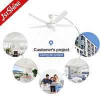 Ventilateur de plafond intelligent 1stshine 52 pouces avec pales en ABS, design élégant, pales réversibles, moteur silencieux, éclairage intégré