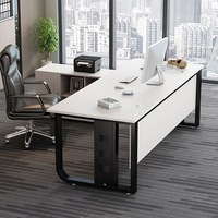 Bureau d'ordinateur en bois, bureau de direction individuel, ensemble chaise et bureau moderne minimaliste, bureau de direction simple personnalisable