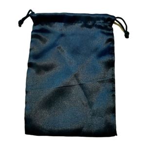 Sacs en tissu satiné noir, doux, avec logo imprimé, sac en soie à cordon, pochette d'emballage cosmétique, personnalisation - Product Image 2