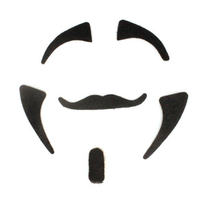 Accessoires de costume d'Halloween, ensemble de sourcils et moustache noirs réalistes, accessoire de maquillage unisexe pour fête - Product Image 2