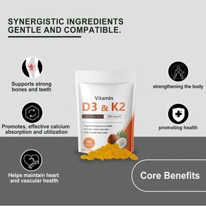 วิตามินดี3 สำหรับผู้ใหญ่ 10000 IU และวิตามินเค2 200mcg ชนิดแคปซูลนิ่มผสมน้ำมันมะพร้าว ช่วยในการดูดซึมแคลเซียมและเสริมสร้างการทำงานของระบบภูมิคุ้มกัน - Product Image 2
