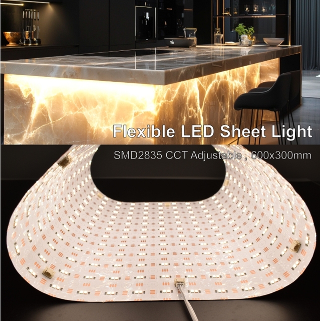 Under Countertop Hot Flexible LED Light Sheet 2700K-6000K CCT Adjustable LED Backlight Lighting Paper Thin Led Light Sheets
