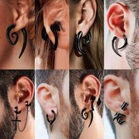 Boucles d'oreilles uniques personnalisées en argent sterling 925, style cyberpunk explosif de rue, accessoires noirs, armes à feu