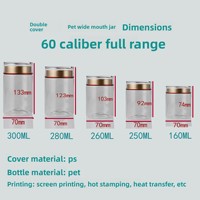 Bouteille cylindrique transparente en PET de 300 ml (16 oz) pour compléments alimentaires et médicaments traditionnels chinois, double paroi en PS