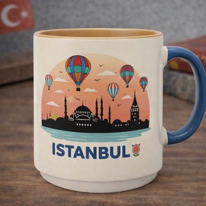 Mug de voyage en porcelaine personnalisé Extraworld - Design européen, compatible lave-vaisselle et micro-ondes, cadeau souvenir - Product Image 1