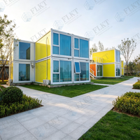 Maison conteneur FLKT en kit avec escalier et couloir, dortoir modulaire préfabriqué multi-pièces en conteneur maritime