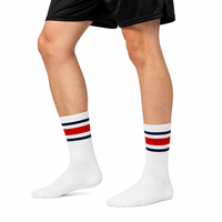 Chaussettes de sport personnalisées avec logo, anti-dérapantes, résistantes aux déchirures, antibactériennes, en coton rayé