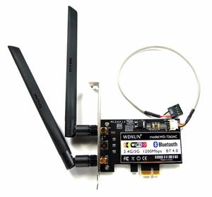 AC7265 7265ac 802.11AC double bande 867Mbps BT 4.0 adaptateur réseau PCI-E interne Compatible Intel <span class=keywords><strong>7265NGW</strong></span> pour ordinateur de bureau WIFI - Product Image 1