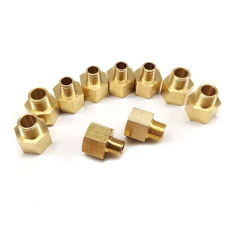 Hex Brass Reducer Adapter  3/8" NPT Male x 1/2" NPT Female Pipe Fitting