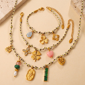 Conjunto de Collares en Capas con Colgante de Flor de Cactus en Aleación de Zinc, Joyería para Mujer, Accesorios de Moda, Diseño Multielemento - Product Image 2