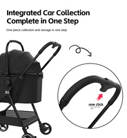 Poussette populaire pour animaux de compagnie à cadre en acier, panier amovible, design haut de gamme portable pour chiens et chats, commerce transfrontalier