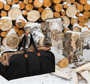 Tote porta legna da ardere di grande capacità, portabagagli in tela cerata impermeabile con manico, Tote Bag per caminetto - Product Image 5