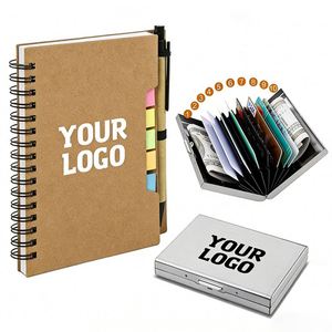 Wholesale Custom Logo Kraft Notepad Pen for Business Promo Gift Cheap Price Spiral Notebook With <b>Sticky</b> <b>Notes</b> - Product Image 1