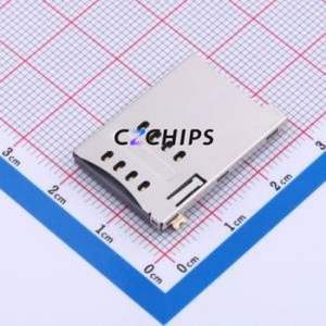 SIM-133-ACP9 SIM Card Connector SMD Connector Self-Return Type Mini SIM Card Card Holder With Card Detection - Product Image 1