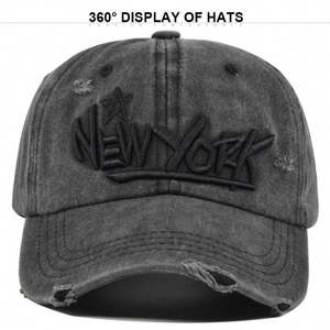 Gorra de béisbol bordada desgastada personalizada al por mayor gorra de papá gorra de béisbol lavada desgastada vaquera deportiva vintage de alta calidad - Product Image 3