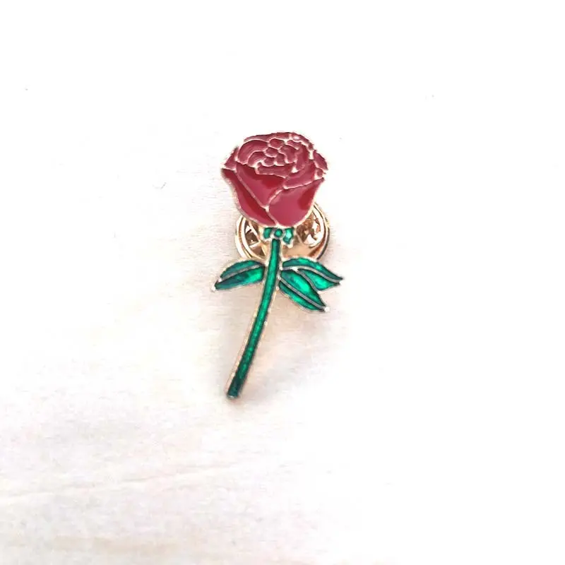 China Pin Badges Maker Rose Flower Enamel Lapel Pin Bulk Custom Lapel Pins for Hats Garment