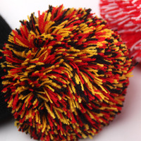Bonnet unisexe multicolore en jacquard tricoté, vente en gros, personnalisé, 100 % acrylique, avec logo brodé, pompon, casquette d'équipe de football