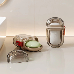 Wholesale Portable Plastic <b>Soap</b> Container with Cover Travel-friendly Bathroom <b>Set</b> Drainable Dish Tray and Holder - Product Image 5
