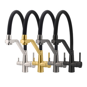 Filigrane d'approvisionnement d'usine 3 voies filtre à <span class=keywords><strong>eau</strong></span> <span class=keywords><strong>robinet</strong></span> à boire <span class=keywords><strong>robinet</strong></span> extractible filigrane robinets en acier inoxydable <span class=keywords><strong>robinet</strong></span> de cuisine - Product Image 1