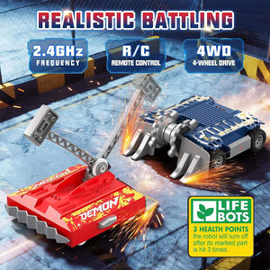Ensemble <span class=keywords><strong>de</strong></span> robots <span class=keywords><strong>de</strong></span> <span class=keywords><strong>combat</strong></span> télécommandés 2,4 GHz 8CH, 2 pièces, arène <span class=keywords><strong>de</strong></span> <span class=keywords><strong>combat</strong></span> 4 roues motrices avec marteau et rouleau pour enfants et adultes, jeu <span class=keywords><strong>de</strong></span> compétition - Product Image 4