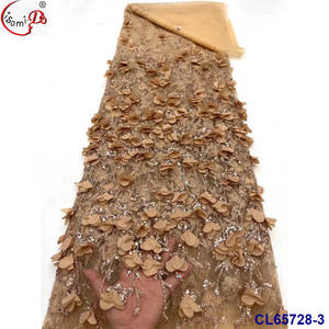 RTS Offre Spéciale lisami mariage 3d fleur avec haricots de luxe grande taille séquence paillettes dentelle tissu - Product Image 5