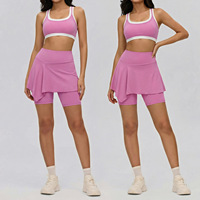 Soutien-gorge de sport respirant à maintien élevé pour femme, avec coussinets amovibles, sensation seconde peau, couleurs contrastées, ensemble deux pièces pour le yoga