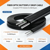 Logistics Ready Stock Approved Butterfly Shaped FTTH Drop Cable G.652 Fiber PVC Material High Tensile ISP Solutions Aerial Pre