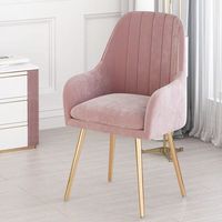 Chaise de salle à manger en tissu velours nordique pas cher, design moderne et luxueux, rembourrée, avec pieds en métal doré, pour hôtel