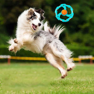 Juguete Ecológico para Perros, Disco Volador de TPR Resistente a Mordidas con Sonido, para Entrenamiento y Dispensador de Comida - Product Image 3