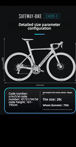 Vélo de route en fibre de carbone Saiwei pour adultes, guidon courbé, transmission 20 vitesses, freins à disque doubles 700C, capacité de charge élevée - Product Image 6