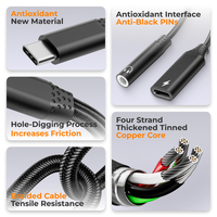 DAC HiFi 2 en 1, Conector USB-C a Jack de 3.5mm para Auriculares, Cargador Tipo-C PD60W, Adaptador de Música para PC, Laptop, Micrófonos y Juegos