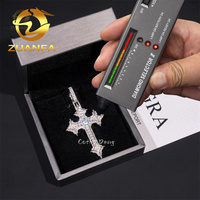Pendentif Croix Luxe Moissanite VVS Sertie de Diamants, Argent 925, Bijoux Hip Hop, Pendentif Croix Moissanite Personnalisé