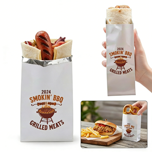 Grease Resistant Serving Bags Aluminum Foil Disposable Food Bags BBQ Take-Out Bags - Product Image 5