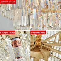Lustres de luxe modernes nordiques sur mesure pour escaliers d'hôtel, décoration de mariage, luminaires suspendus en cristal doré pour salon, grands lustres pour plafonds hauts