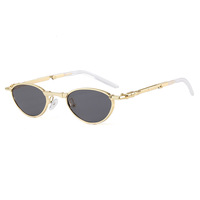 Lunettes de soleil pliantes en métal, petite monture légère, ovales, protection UV400, nouveau style rétro 2026, pour femmes, anti-UV, style européen