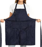 Tablier de cuisine réglable lavable en machine avec 2 poches, en toile de coton imperméable, pour femmes, hommes et chefs