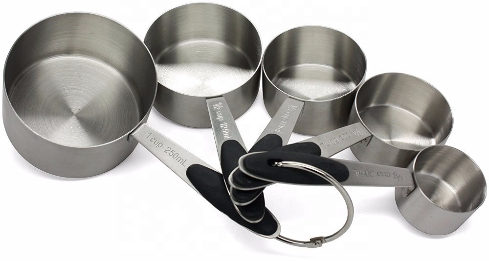 En gros Amazon 10 Pièces Poignée En Silicone Pour Une Prise En Main Facile En Acier Inoxydable Tasses à Mesurer Et Cuillères à Mesurer