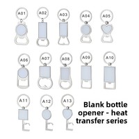 Porte-clés personnalisé en alliage de zinc style Asie du Sud-Est, ouvre-bouteille, vierge pour transfert thermique, pendentif par sublimation, motif LOGO DIY