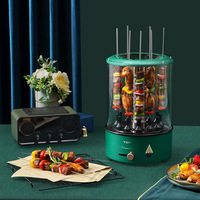 Brochettes de barbecue électriques faciles à nettoyer, 4 pièces, Grill d'intérieur rotatif sans fumée, de haute qualité