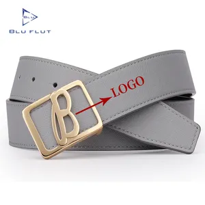 Cintura in pelle personalizzata con Logo personalizzato di lusso da uomo con fibbia personalizzata in acciaio inossidabile cintura in pelle