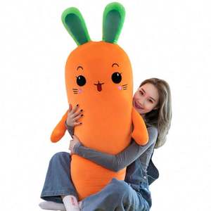 Jouets en peluche géants personnalisés de haute qualité, mignons lapins carottes doux pour enfants, oreillers personnalisables en forme de personnages de dessins animés - Product Image 3