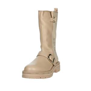 Botas Planas de Media Pantorrilla para Mujer Liu-Jo, Cuero Beige con Detalle de Hebilla - Product Image 6