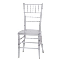 Chaises Chiavari en résine acrylique transparente pour mariages, événements, banquet, restaurant, chaises de salle à manger empilables