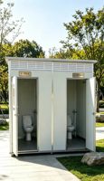 Solution de toilettes de chantier personnalisable, configuration multi-emplacements, faible entretien, durable, toilettes temporaires urbaines, toilettes mobiles