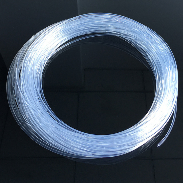 2mm 2.5mm 3mm Soft Transparent Side Glow Fiber Optic Plastic Optic Fiber for Lighting Decoration