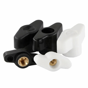 27-36 # Kopf Bakelit/Kunststoff Schmetterling Hand knopf mutter durch Loch & Blind loch Hand festziehen Schwarz/Weiß Manuelle Muttern Daumen muttern - Product Image 1