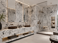 Dalles de granit blanc Alpinus polies pour comptoirs de cuisine, dessus de meubles de salle de bain, revêtements muraux, marches d'escalier, dessus de tables à manger