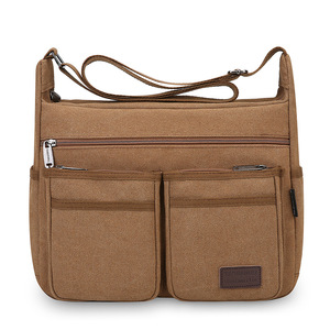 Vintage Canvas Tactical Messenger <b>Bag</b> for <b>Men</b> Fashionable Waterproof Crossbody <b>Bag</b> with Lock Letter Decoration - Product Image 3
