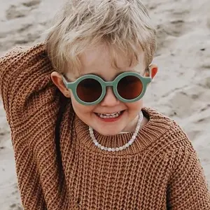 Круглые модные детские солнцезащитные очки в стиле ретро для маленьких девочек и мальчиков